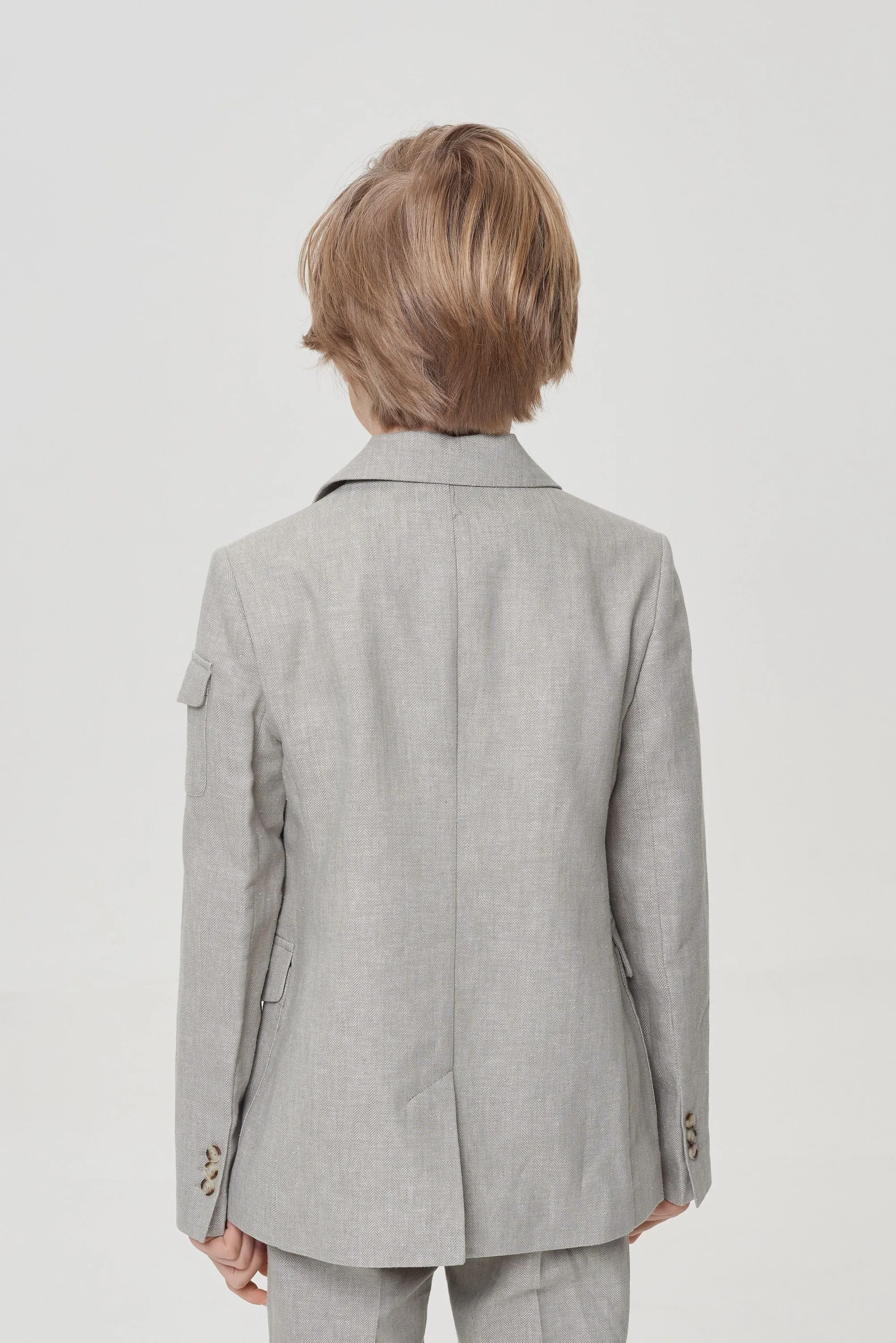 Front Pockets Linen Blazer