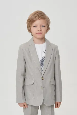 Front Pockets Linen Blazer
