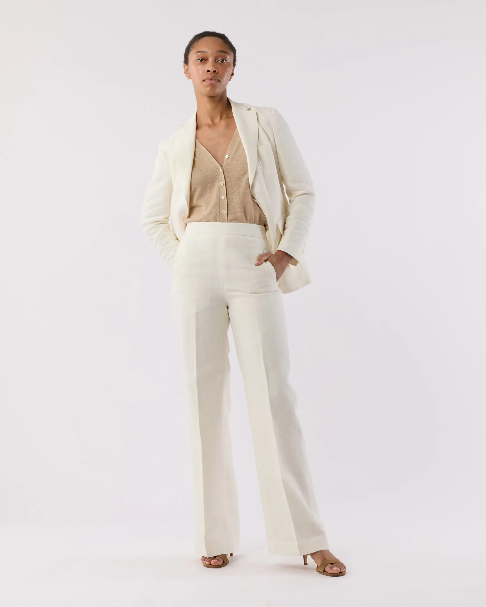 Ghost Blazer in White Linen