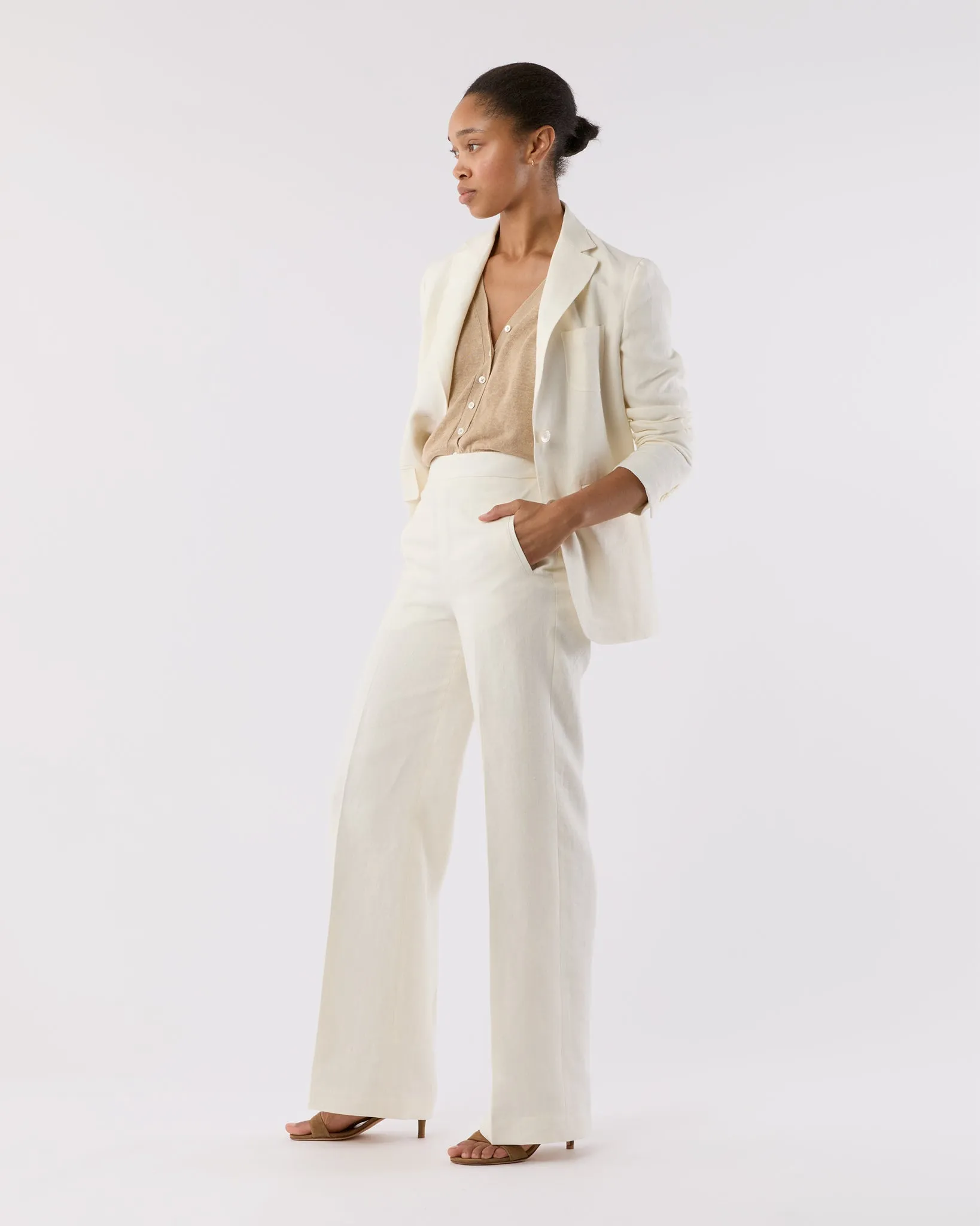Ghost Blazer in White Linen