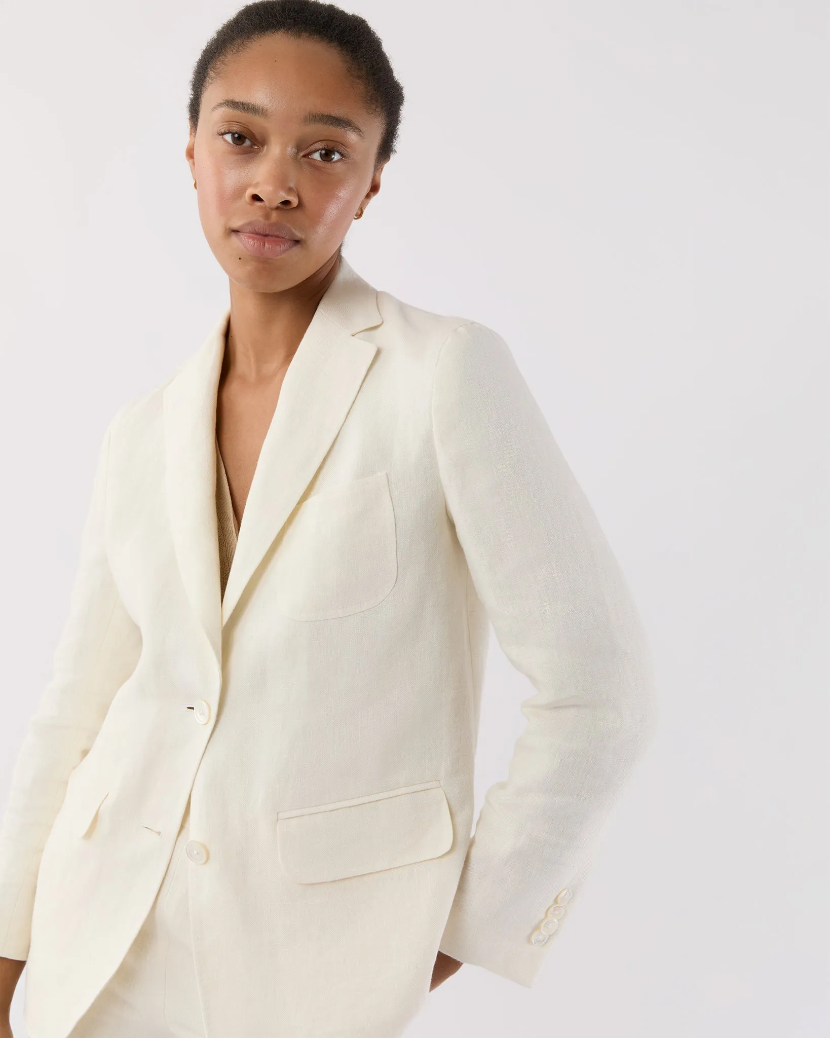 Ghost Blazer in White Linen