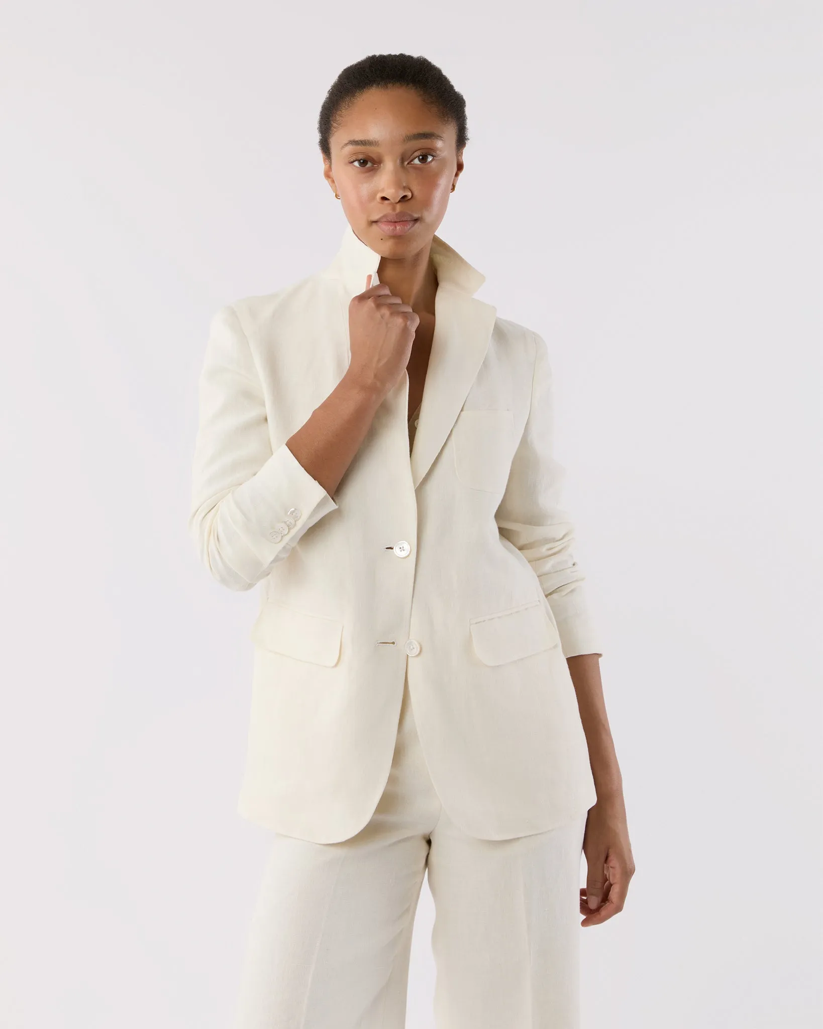 Ghost Blazer in White Linen