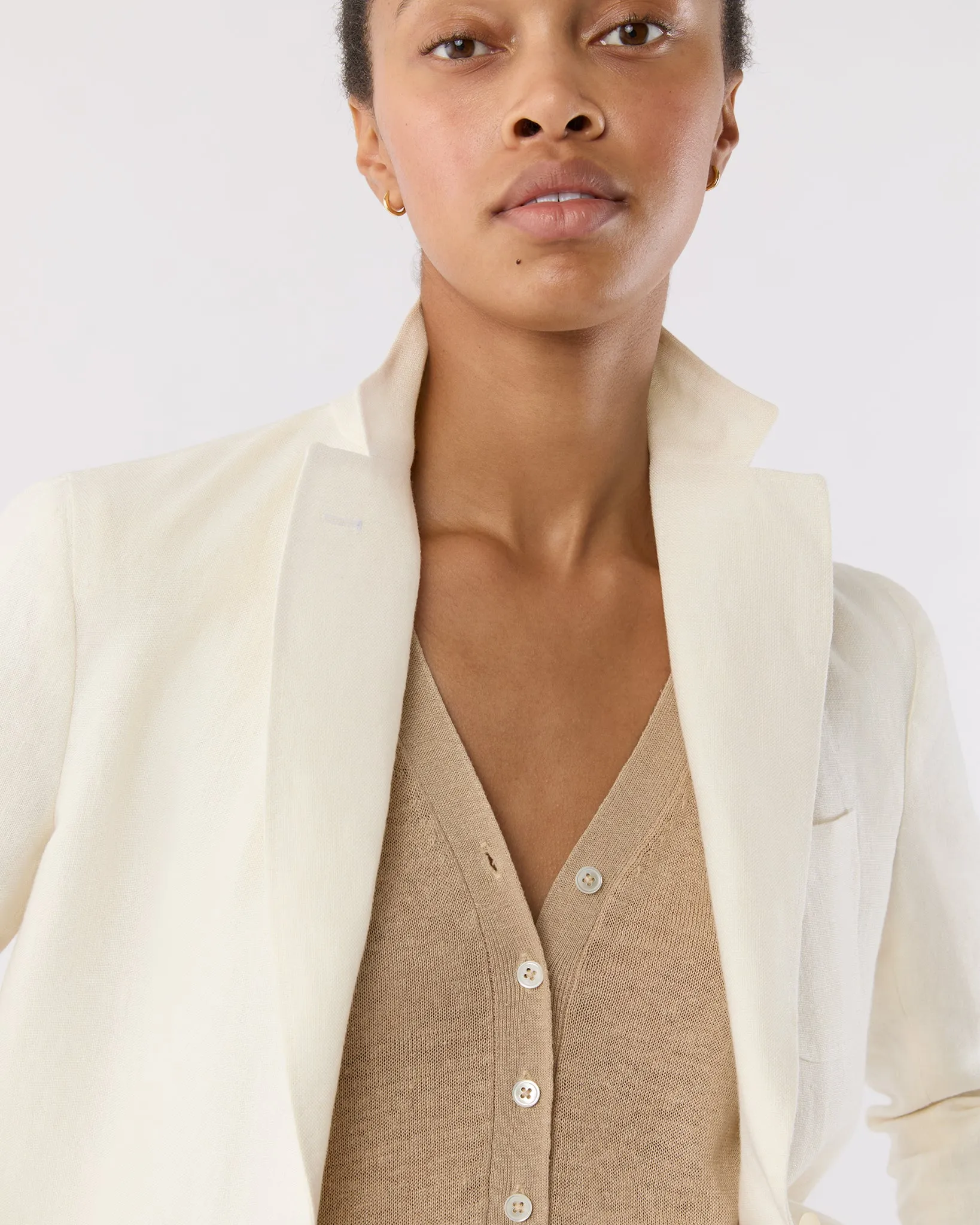 Ghost Blazer in White Linen