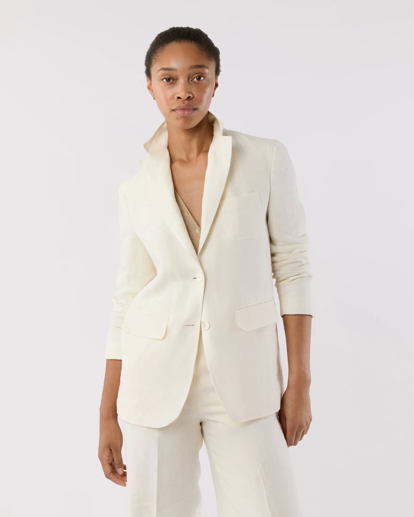 Ghost Blazer in White Linen