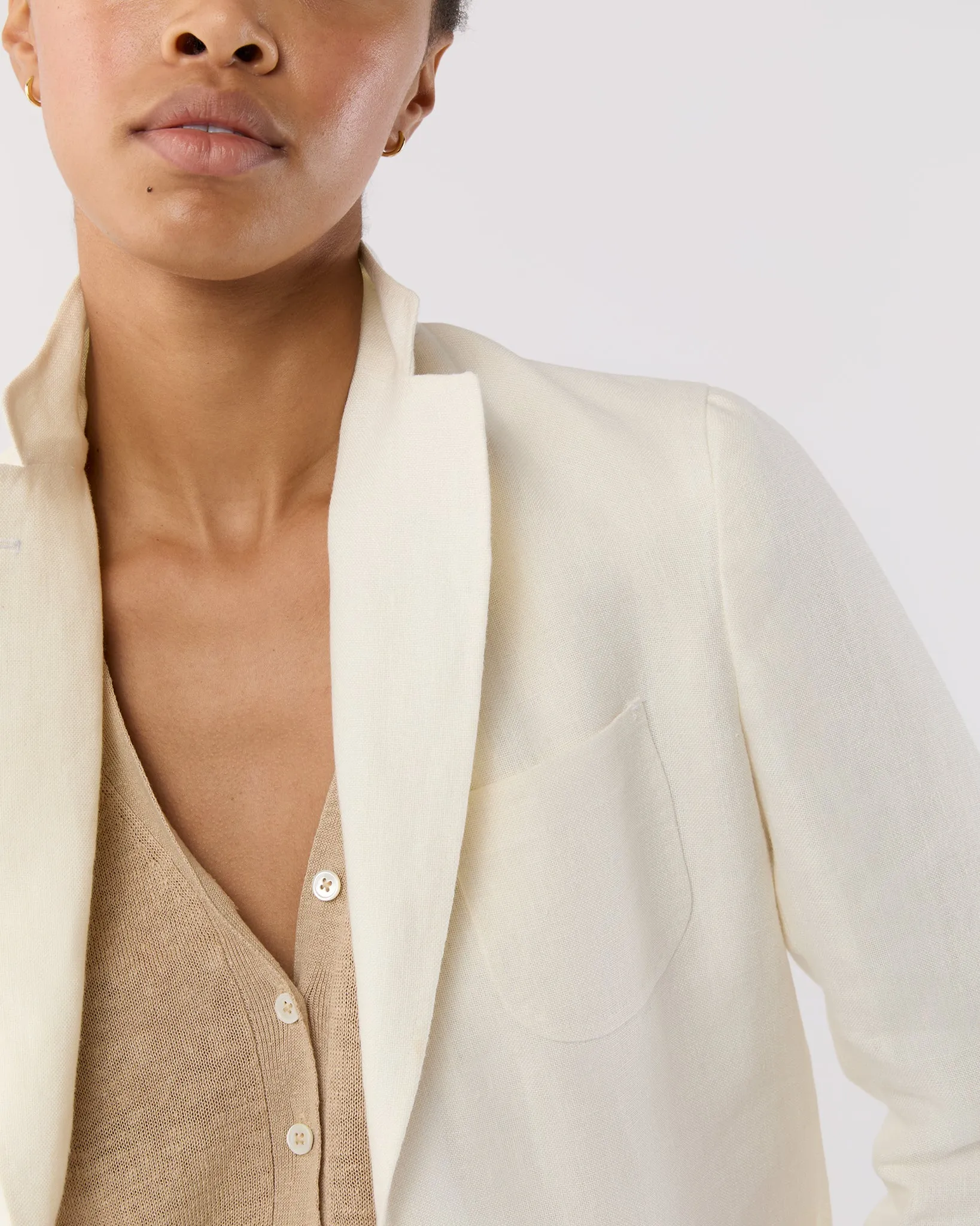 Ghost Blazer in White Linen