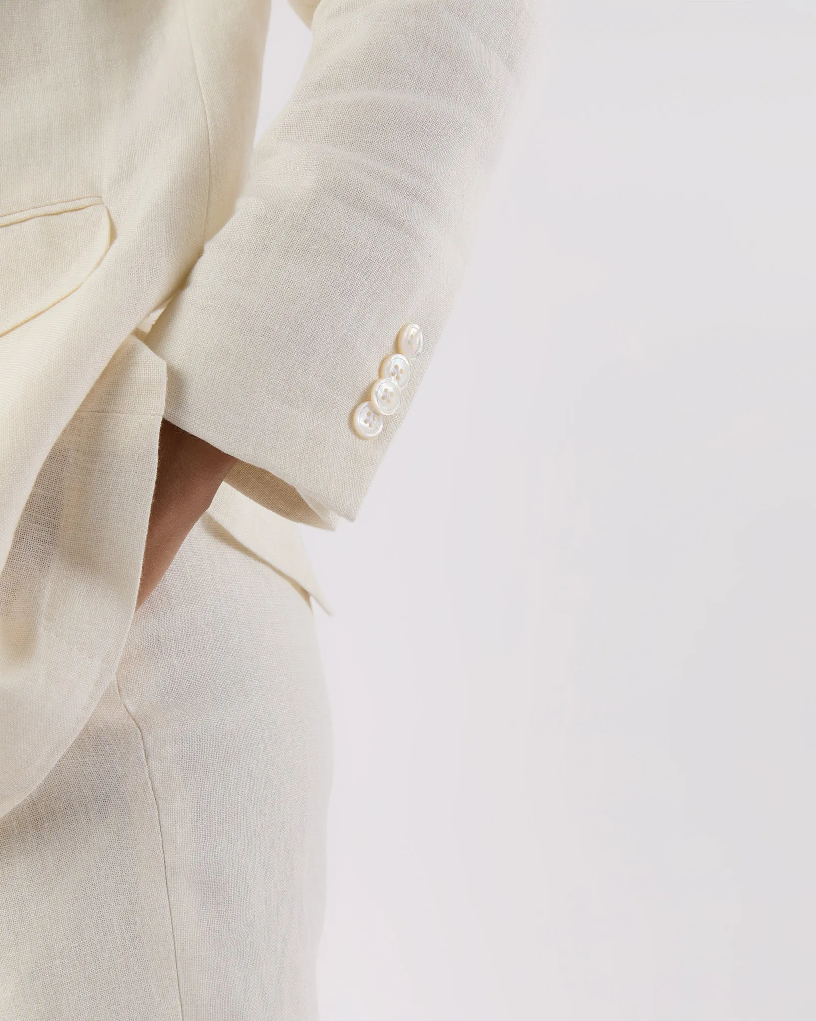 Ghost Blazer in White Linen