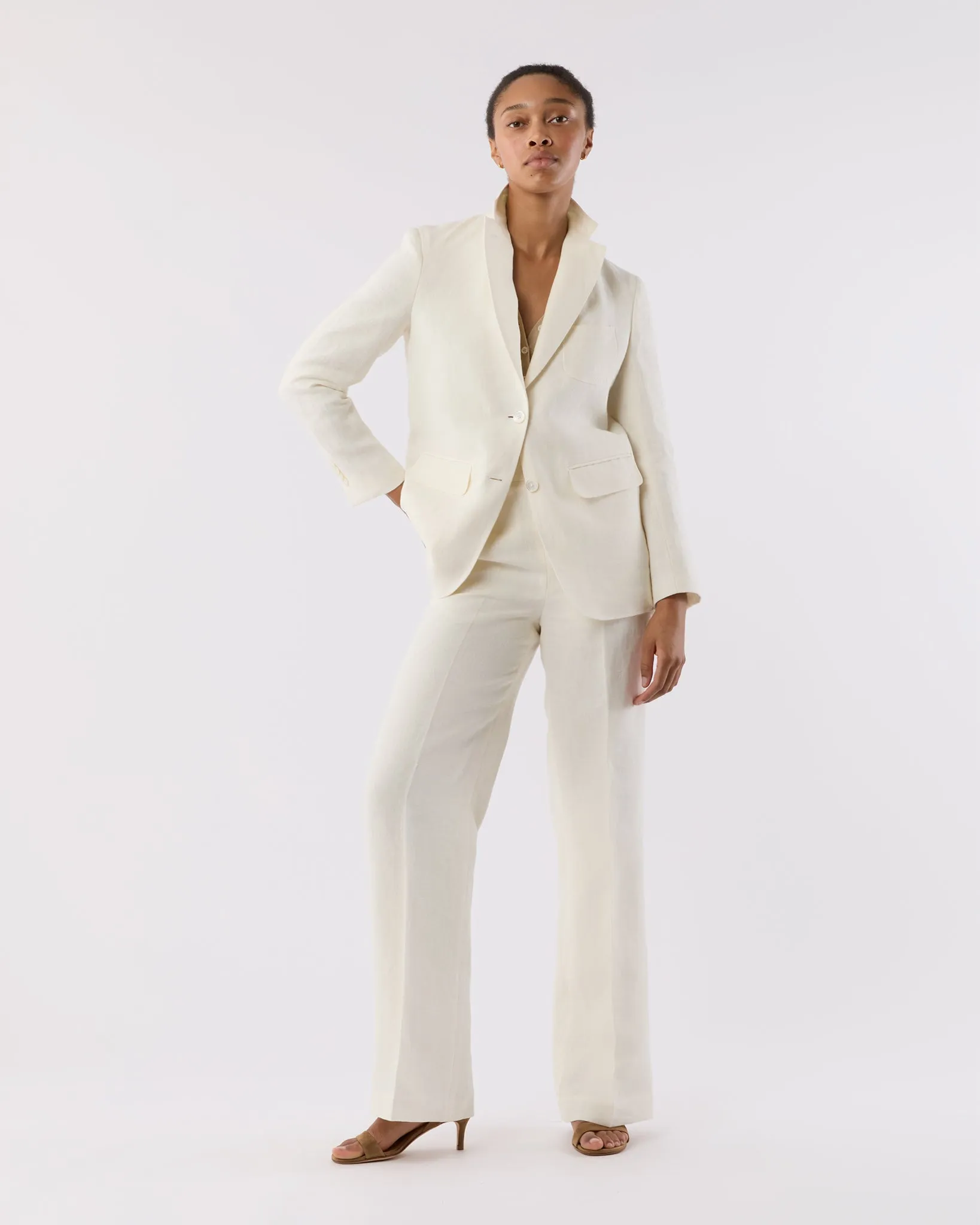 Ghost Blazer in White Linen