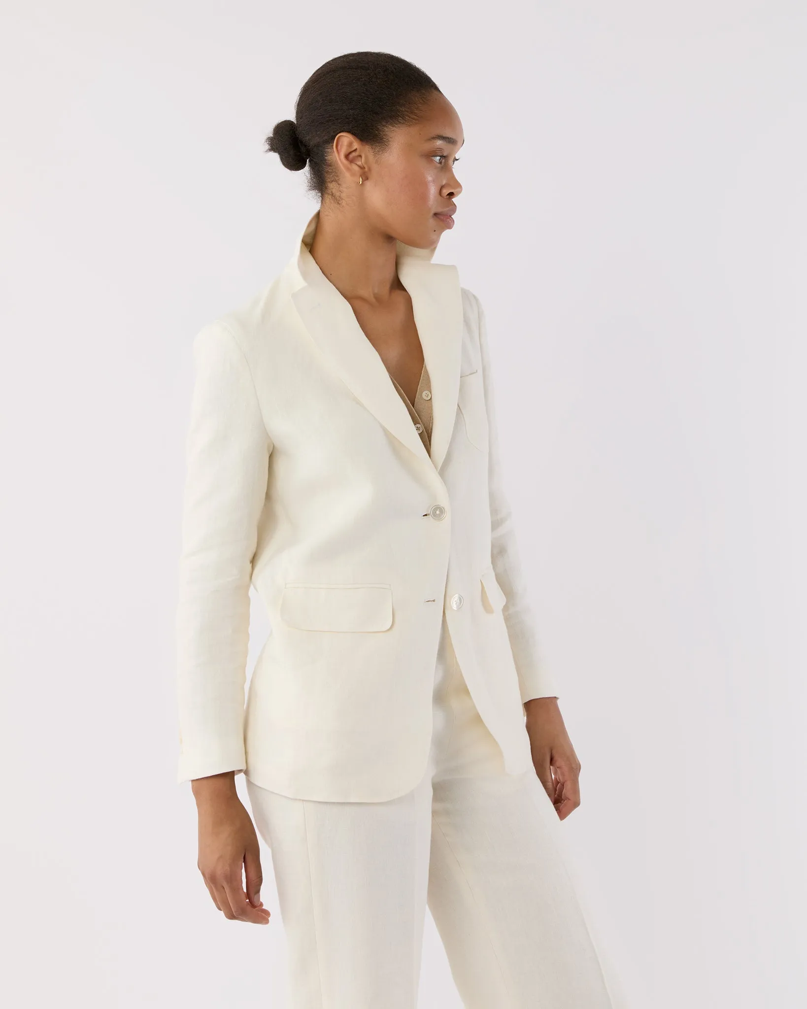 Ghost Blazer in White Linen