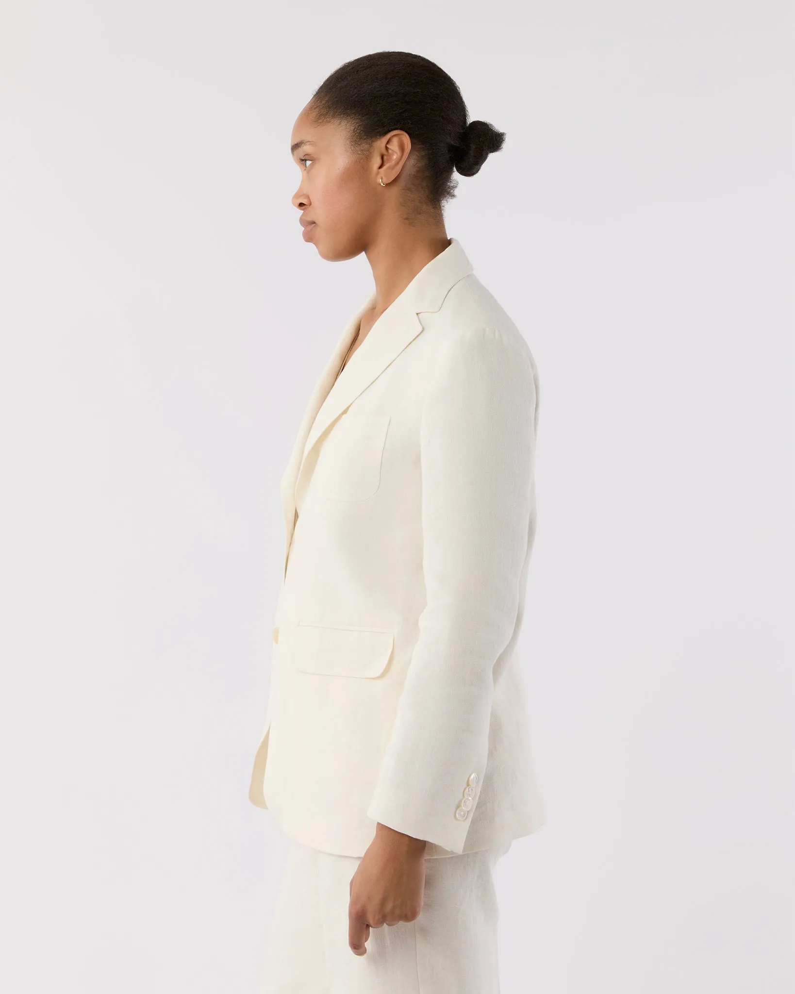 Ghost Blazer in White Linen