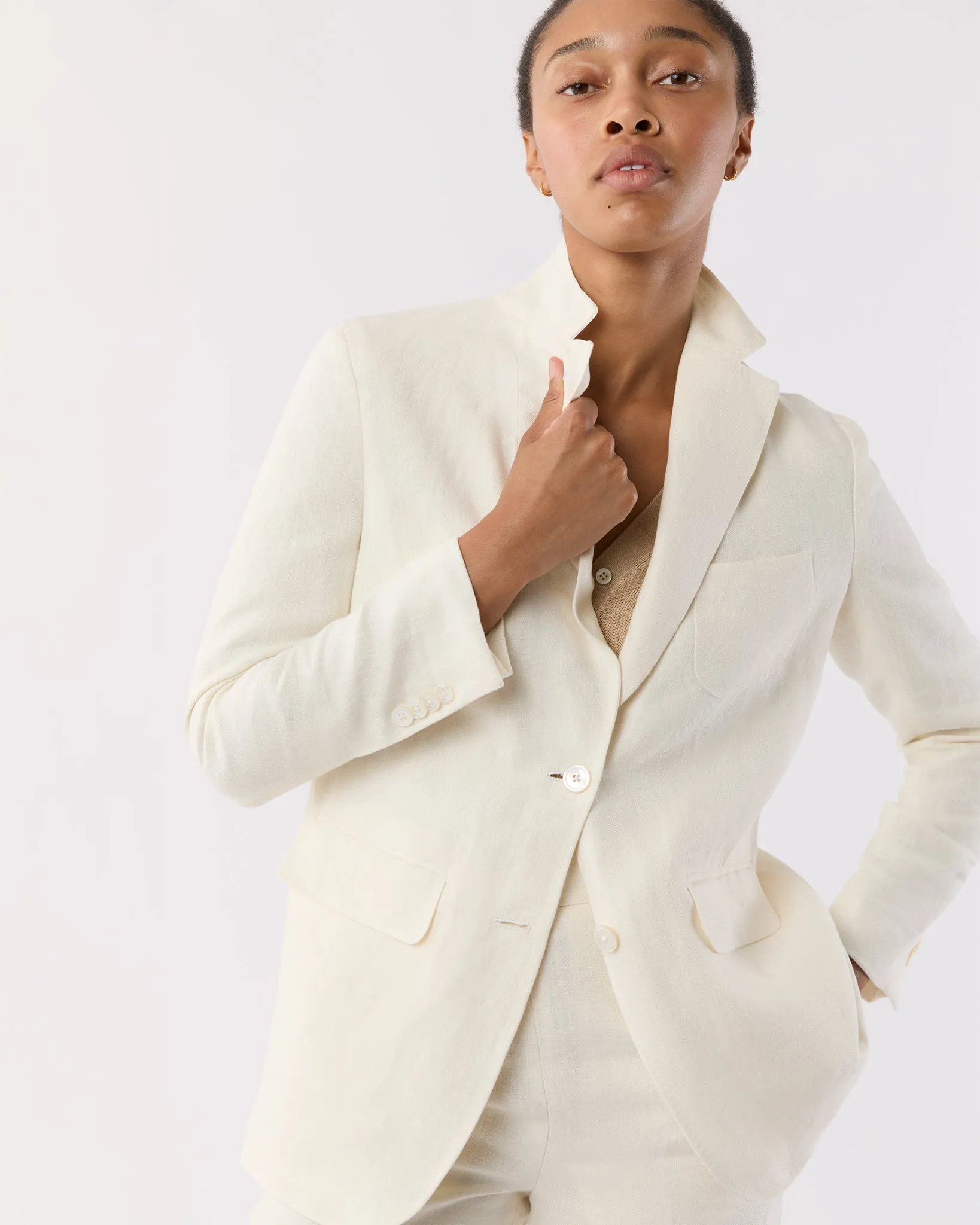 Ghost Blazer in White Linen
