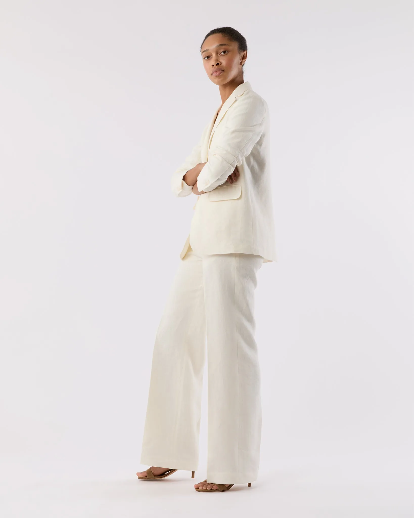 Ghost Blazer in White Linen
