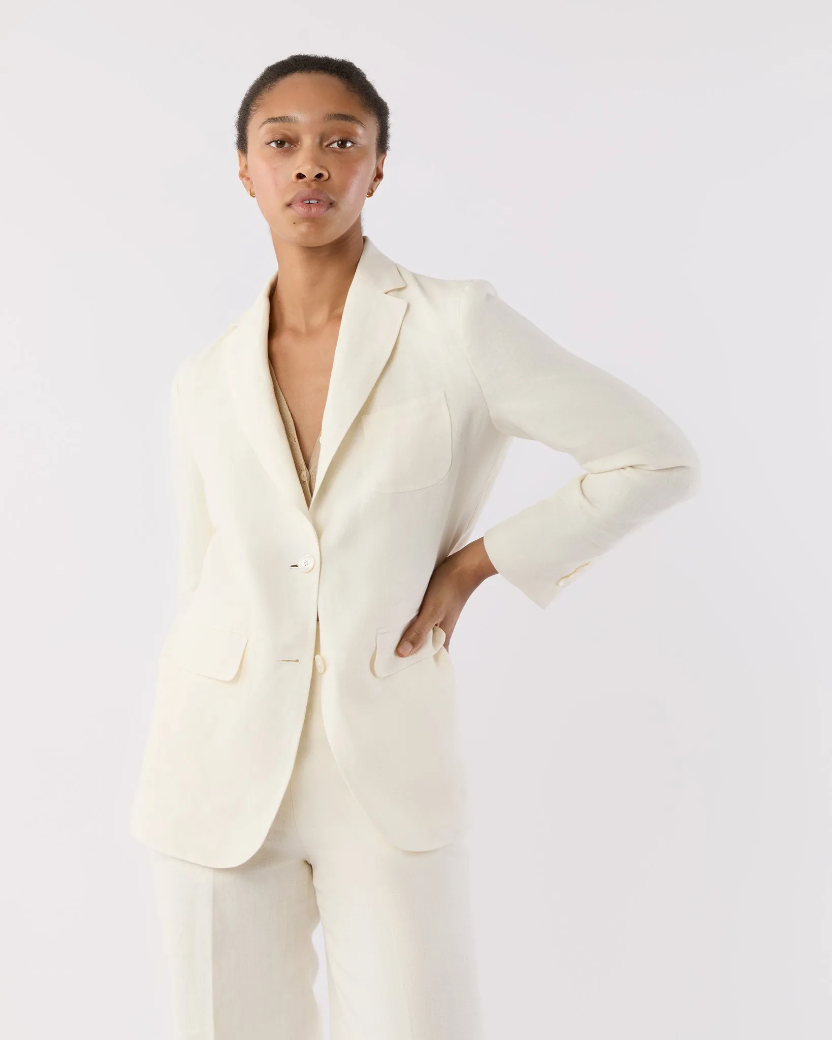 Ghost Blazer in White Linen