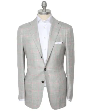 Grey and Pink Windowpane Sportcoat