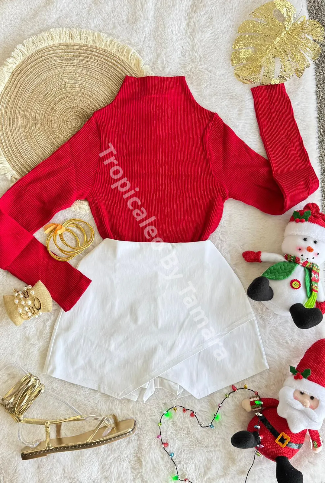 Half Turtleneck Knit Crop