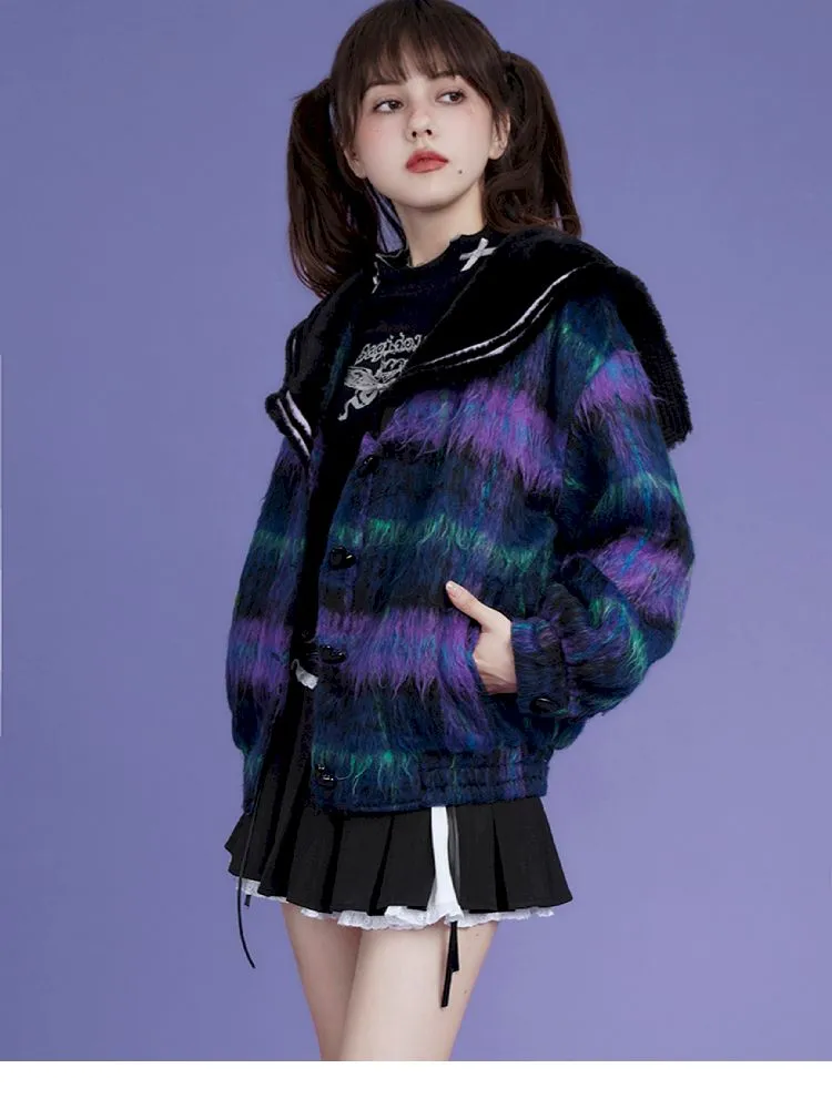 half turtleneck printed sweater