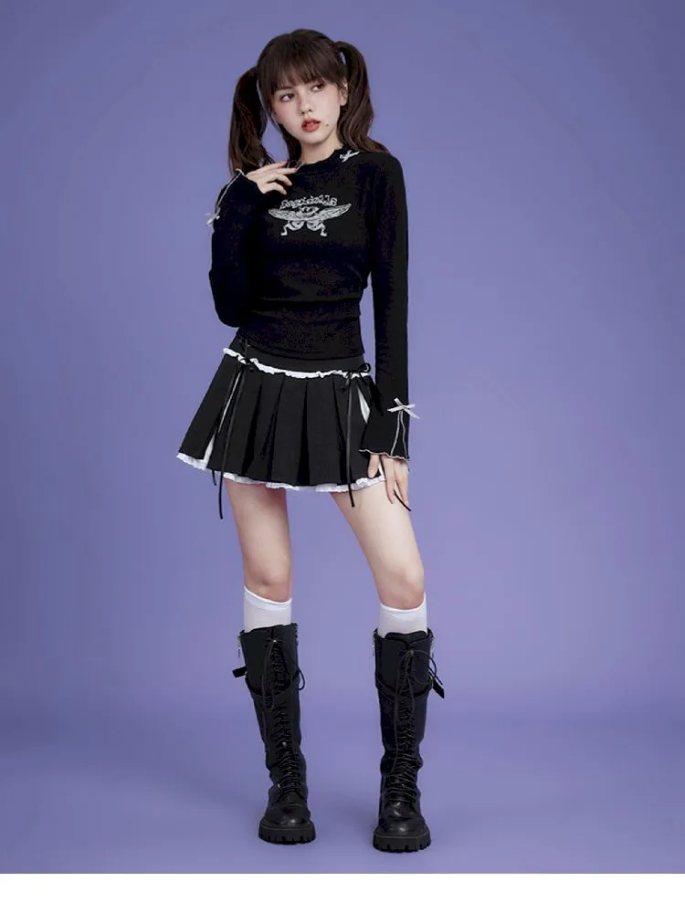 half turtleneck printed sweater