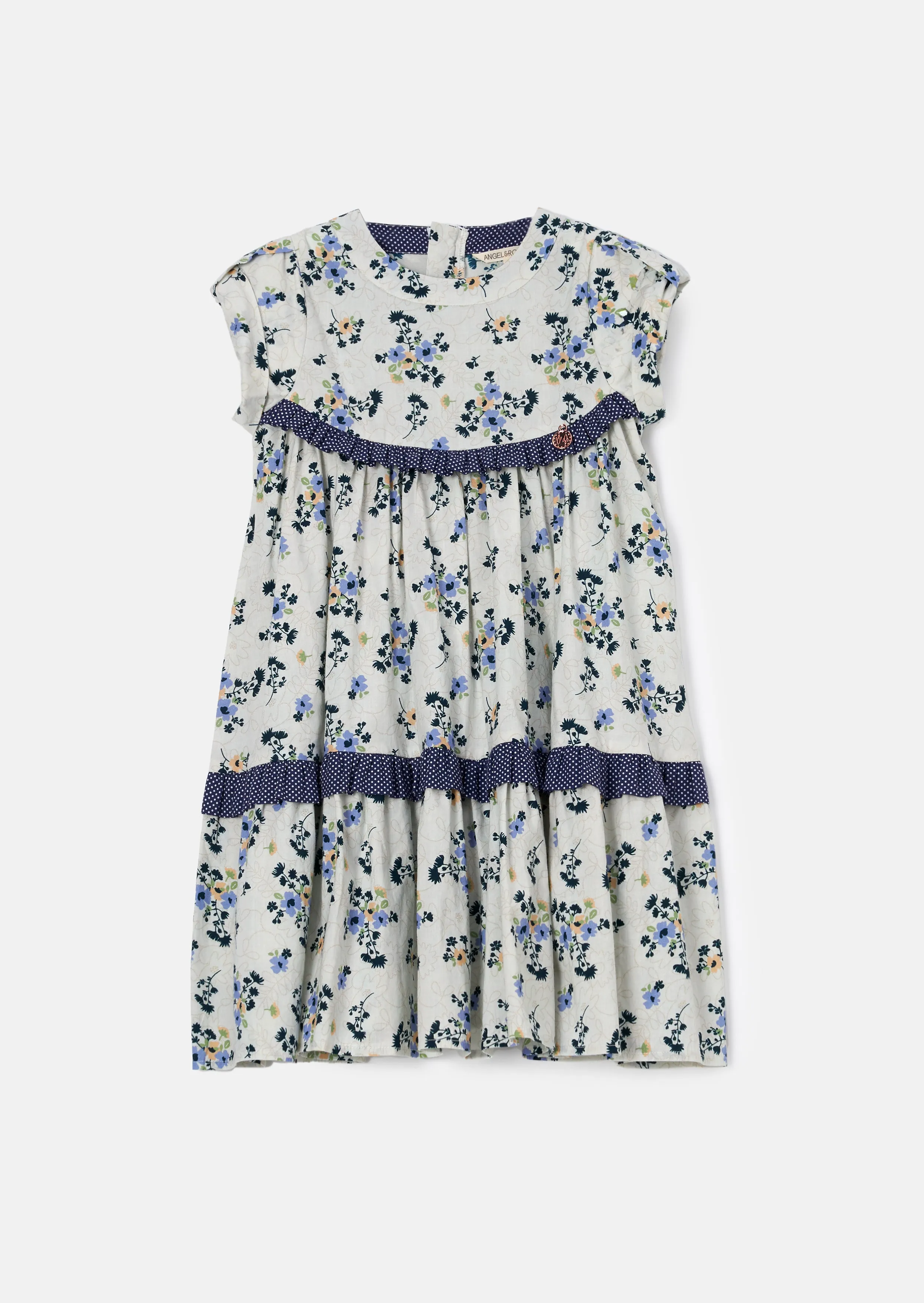 Hattie Blue Printed Bow Sleeve Dress