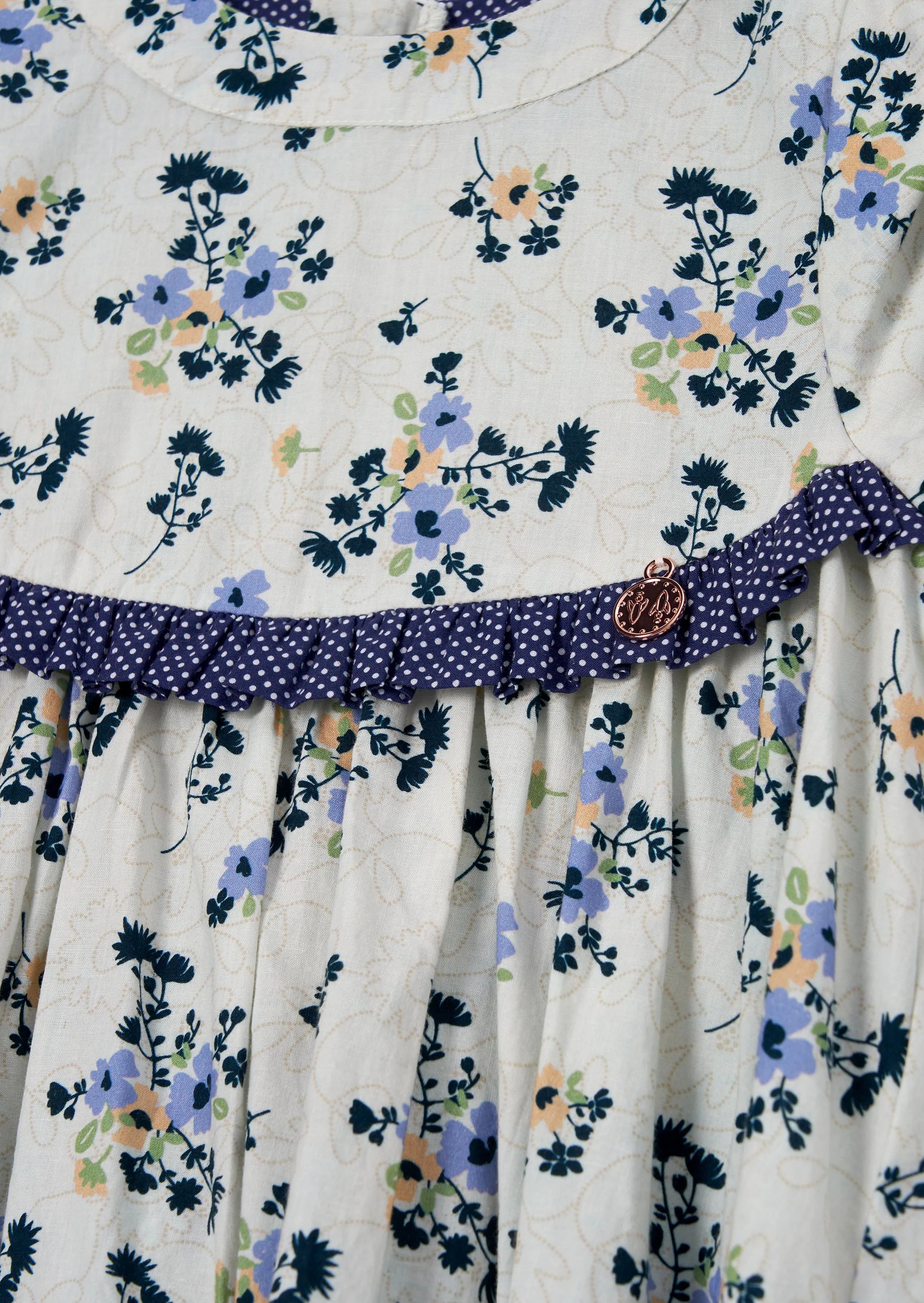 Hattie Blue Printed Bow Sleeve Dress