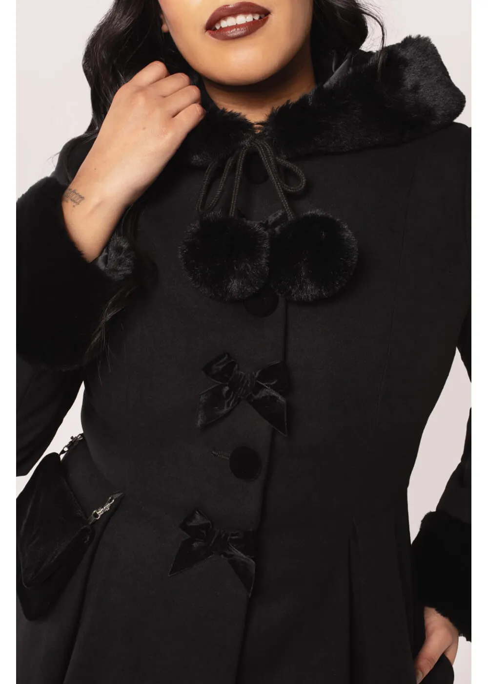Hell Bunny Oita 40's Coat Black
