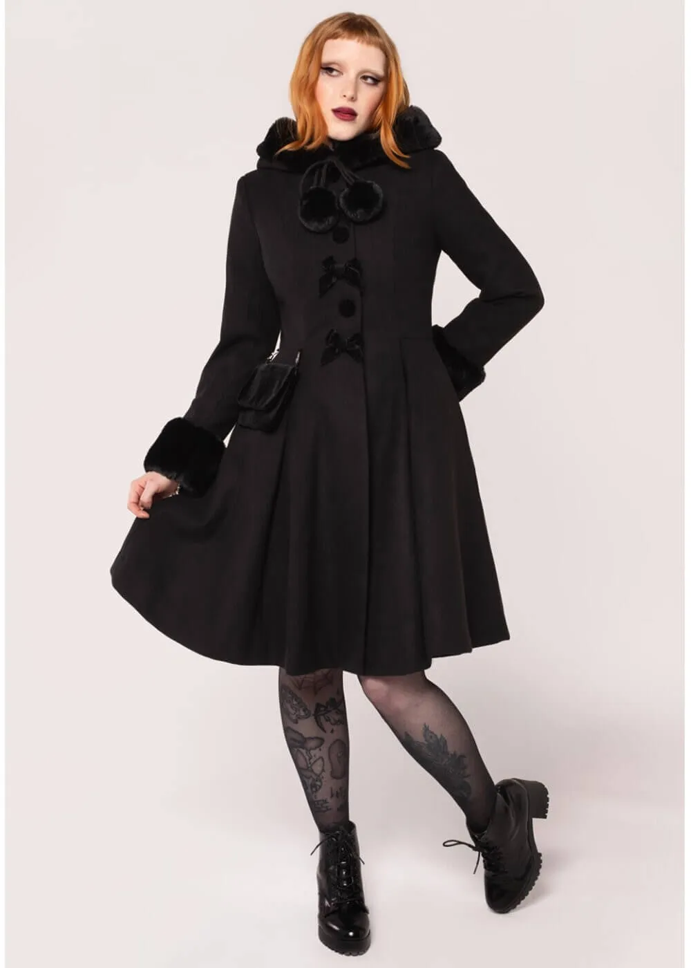 Hell Bunny Oita 40's Coat Black