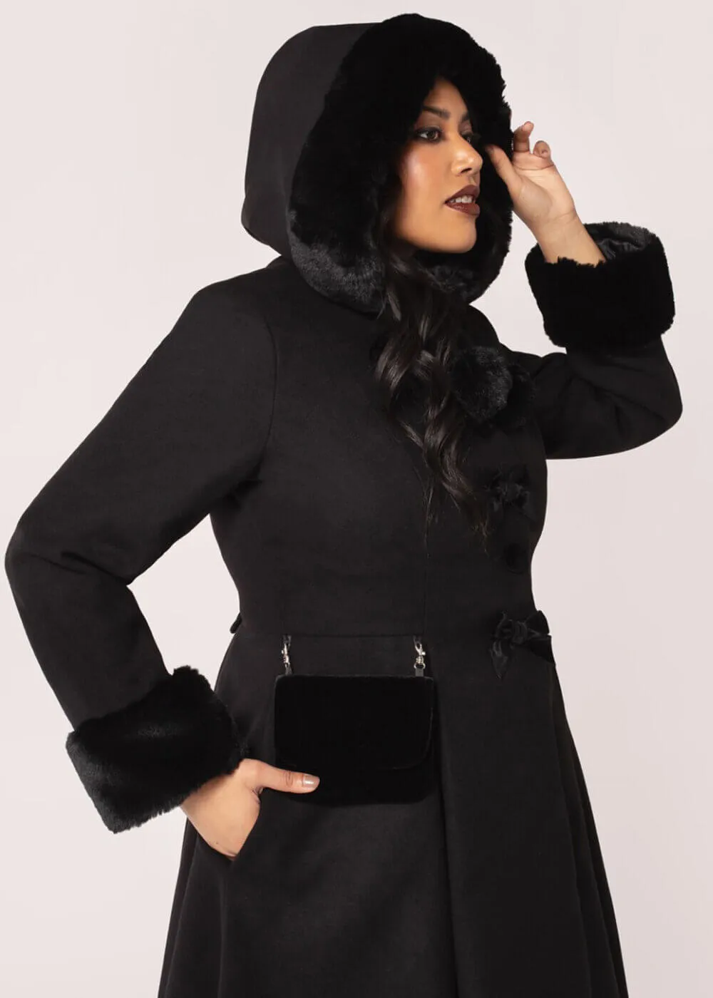 Hell Bunny Oita 40's Coat Black