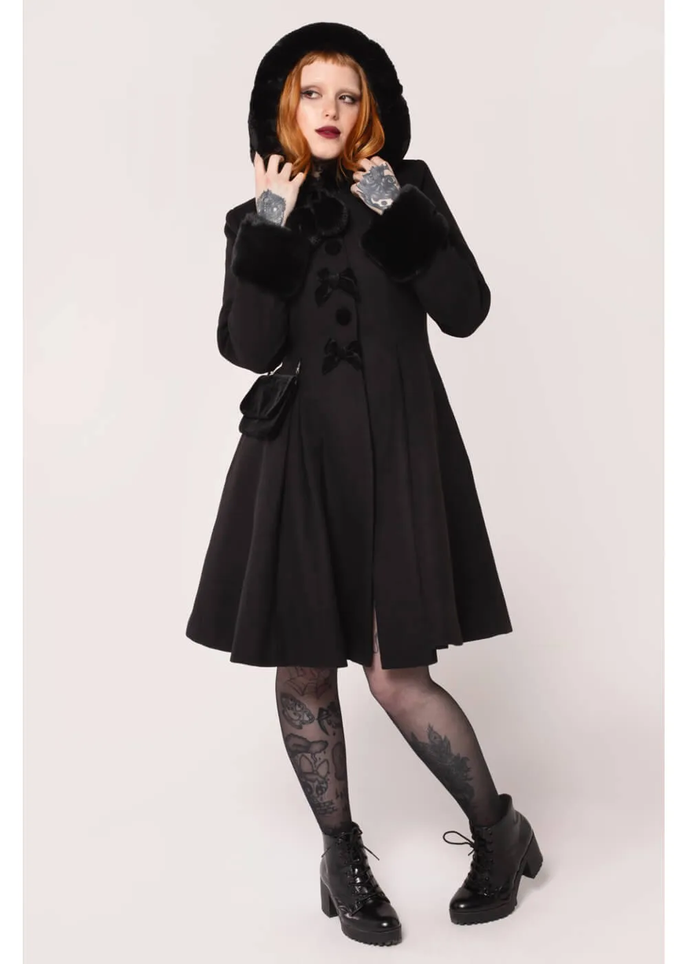 Hell Bunny Oita 40's Coat Black