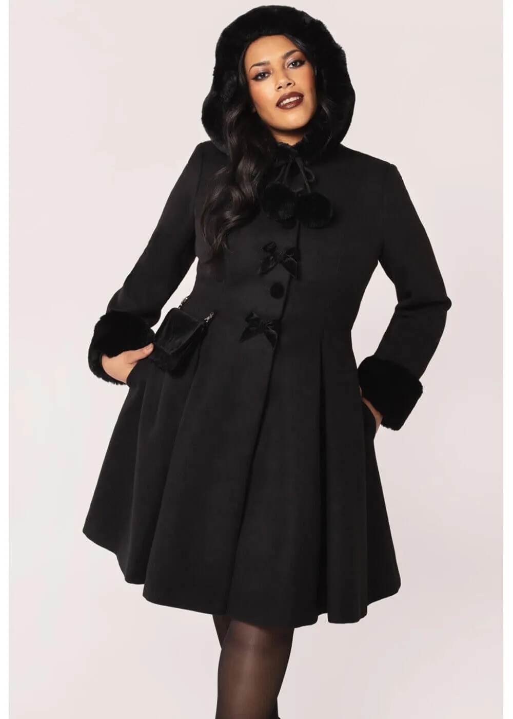 Hell Bunny Oita 40's Coat Black