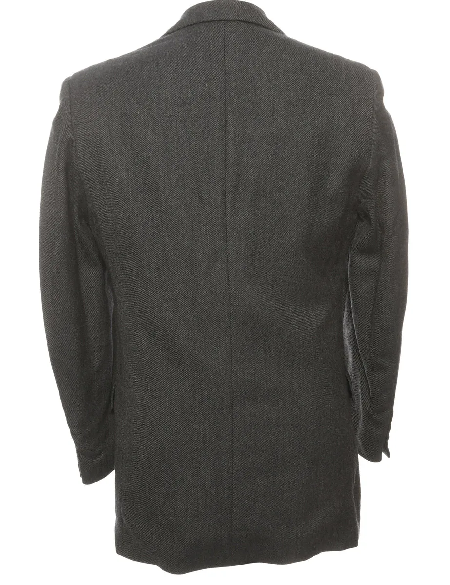 Herringbone Grey Tweed Blazer - L