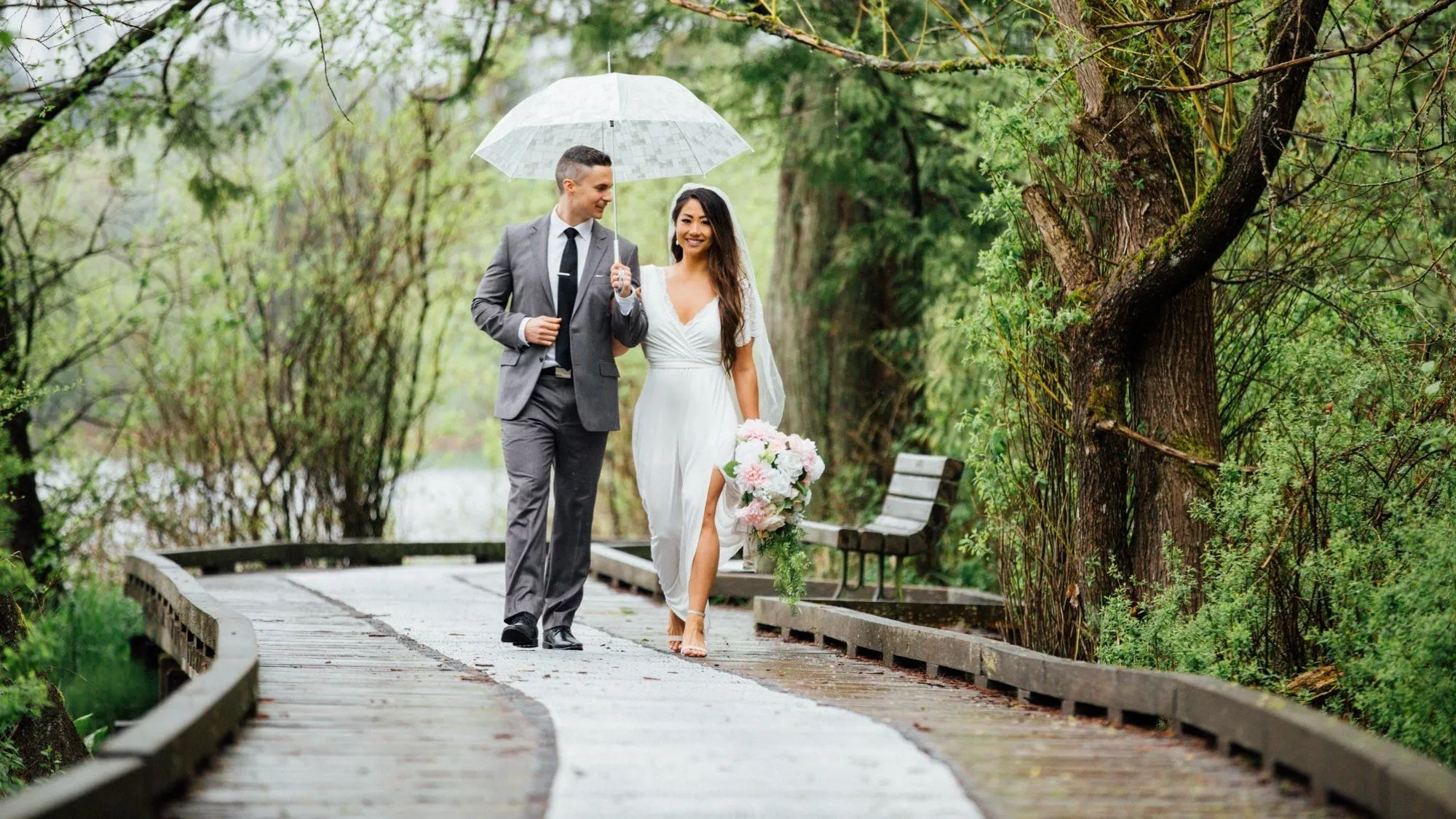 Ivory Wrap Wedding Gown with Train #1163