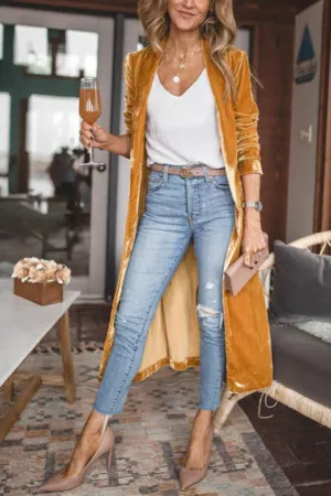Kamila - stylish velvet long coat