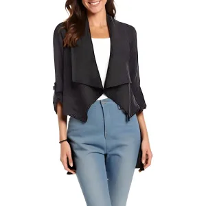 Karen Kane Womens Drapey Tencel Open-Front Blazer