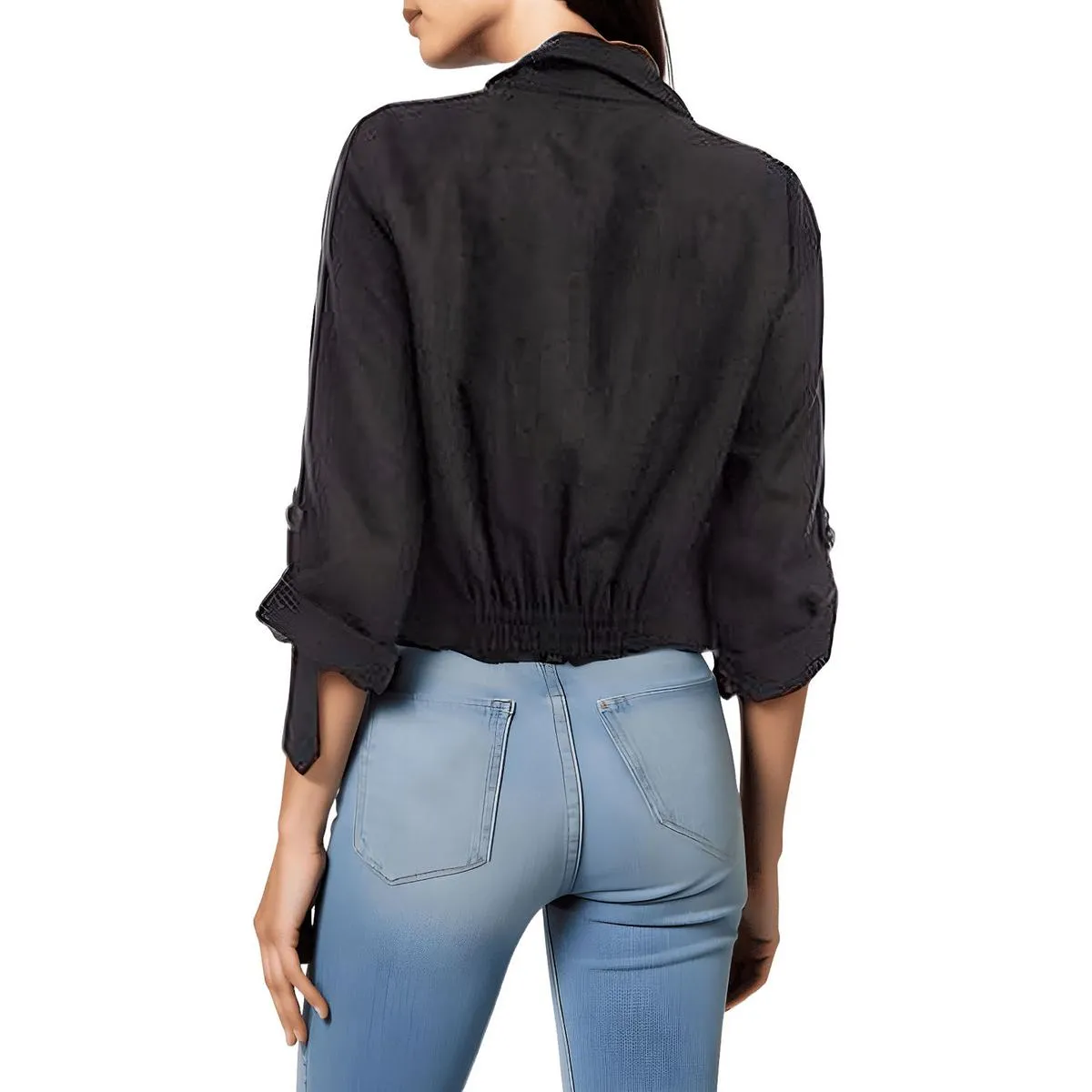 Karen Kane Womens Drapey Tencel Open-Front Blazer