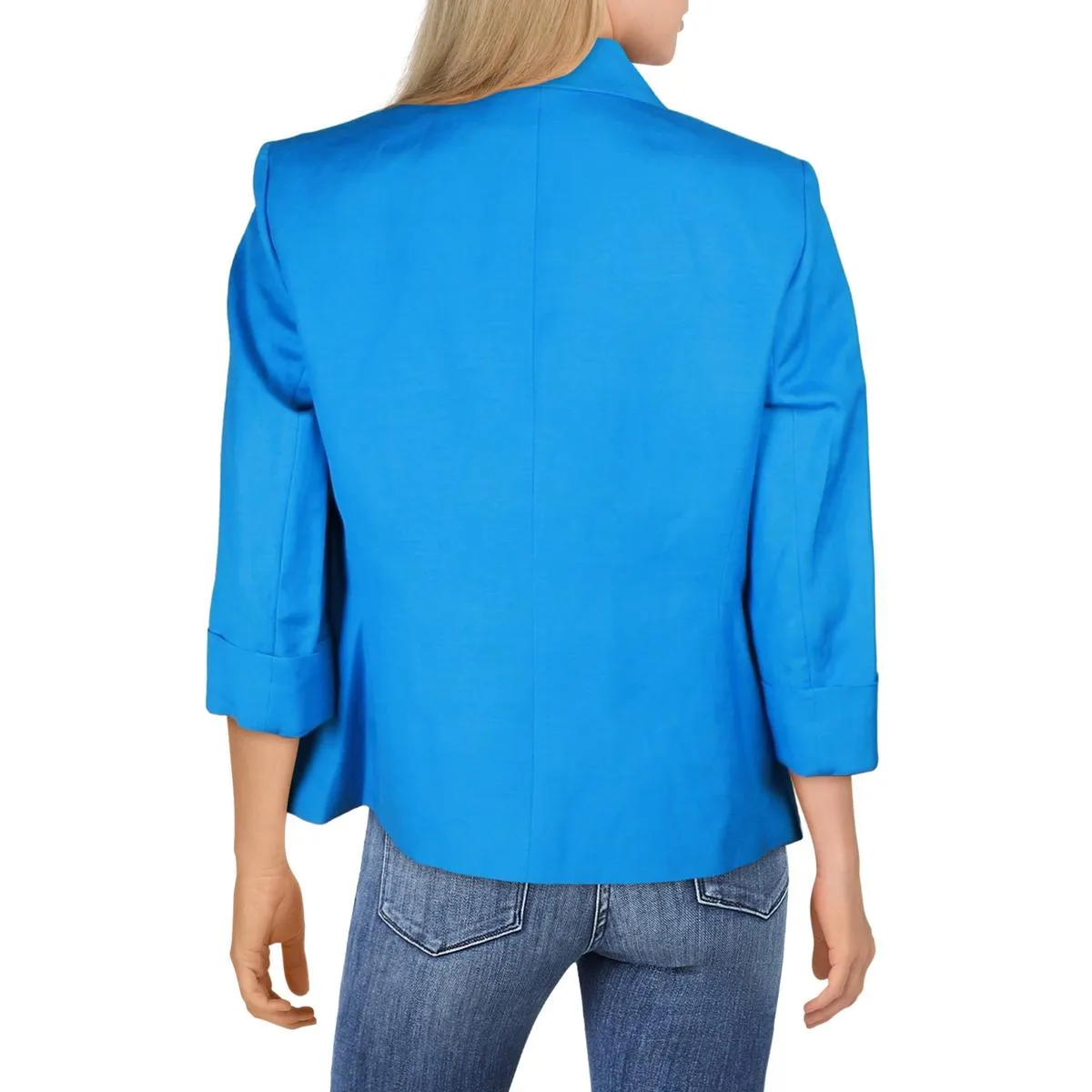 Kasper Womens Petites Collar Linen Blazer