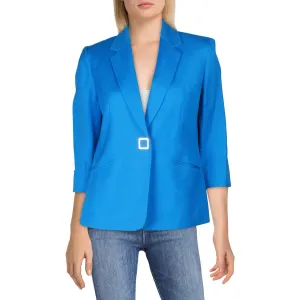 Kasper Womens Petites Collar Linen Blazer
