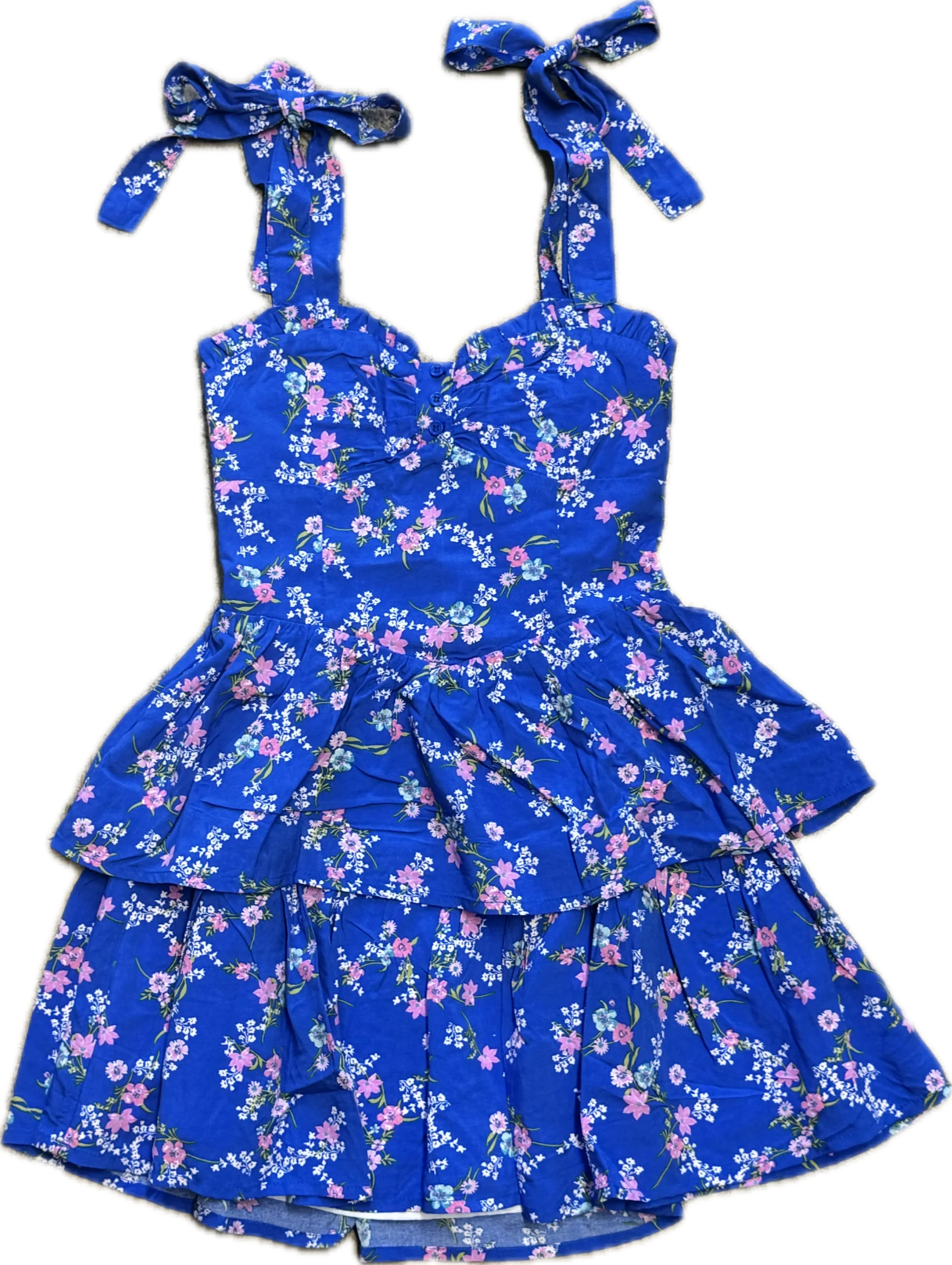 KATIEJ NYC- MASON  Dress Blue Floral Cascade