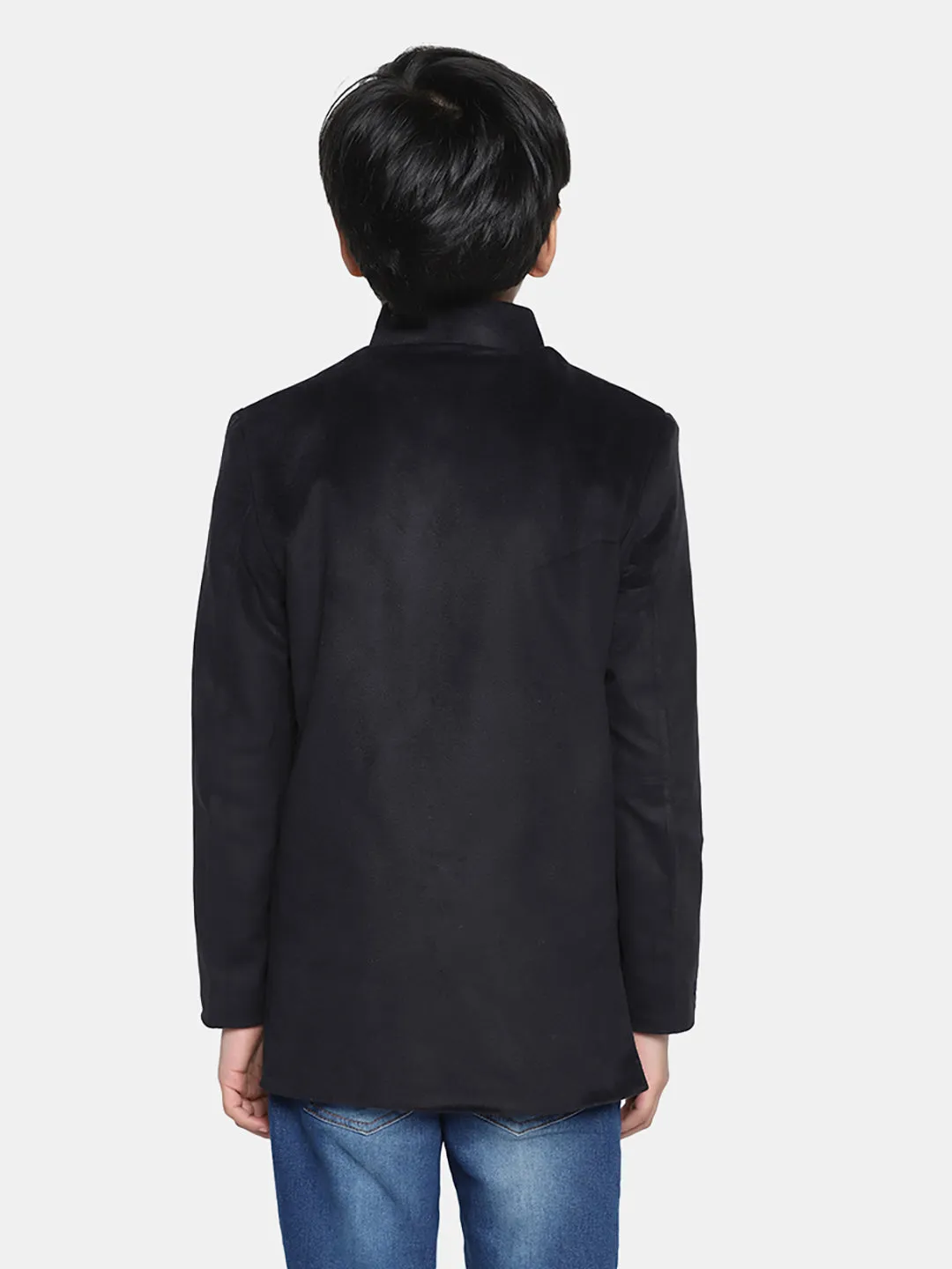 Kids Black Velvet Bandgala Blazer