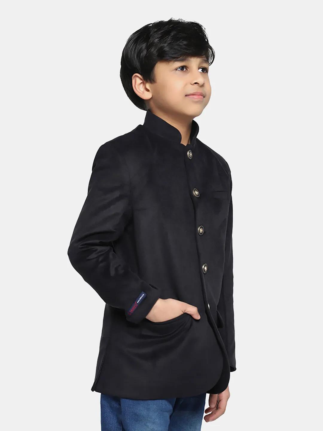 Kids Black Velvet Bandgala Blazer