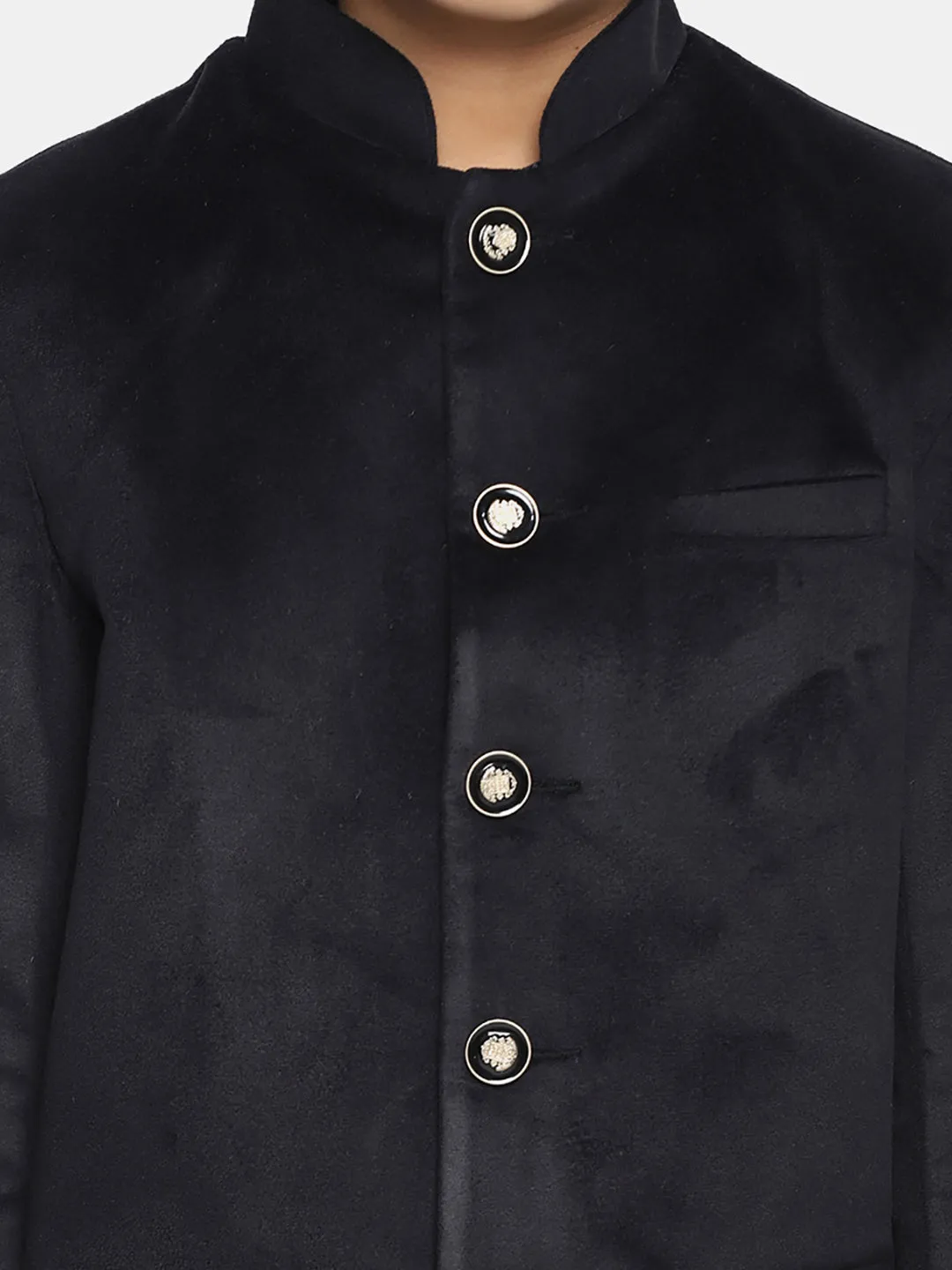 Kids Black Velvet Bandgala Blazer