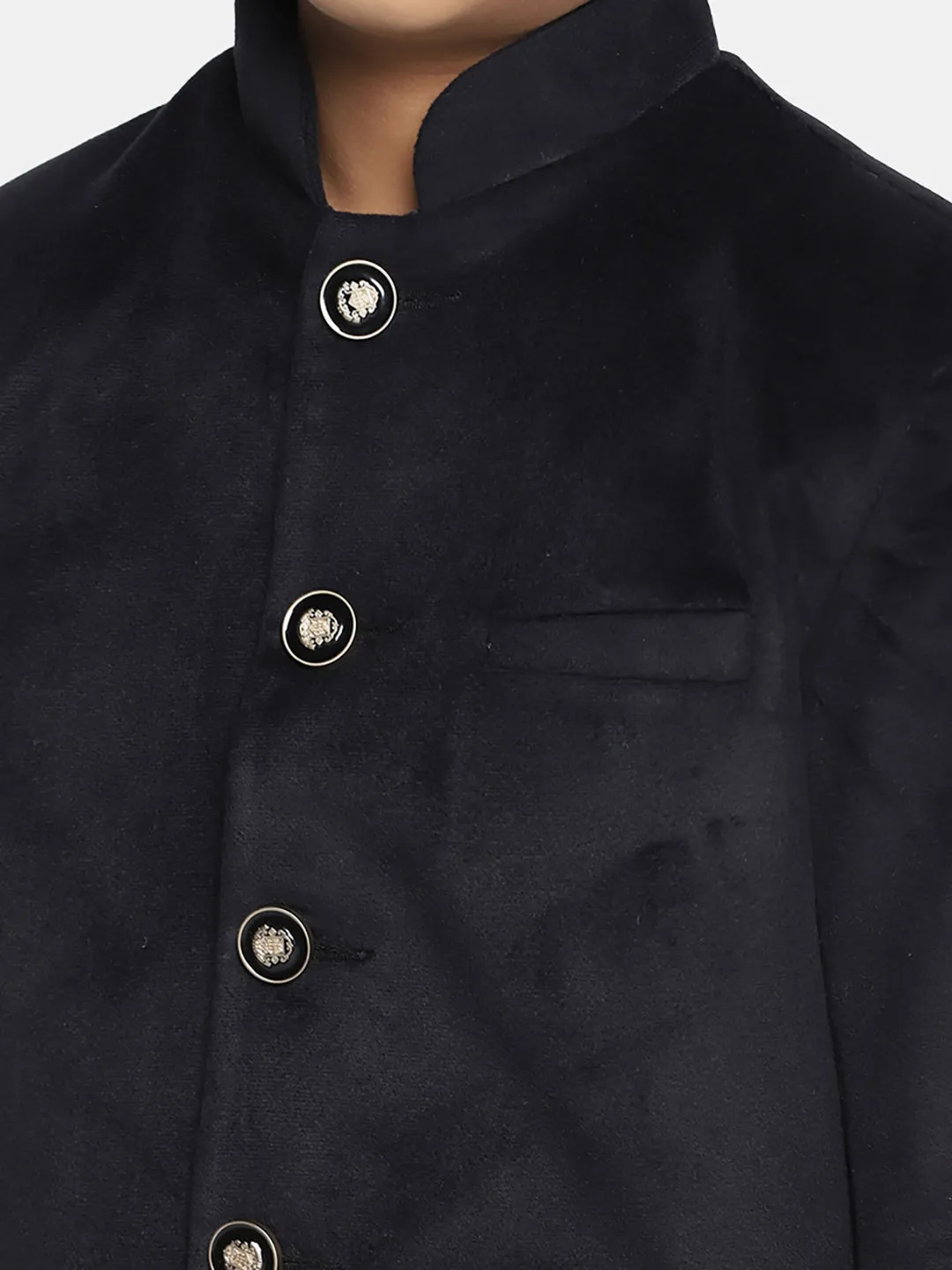 Kids Black Velvet Bandgala Blazer