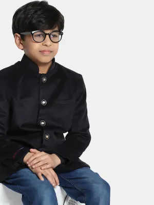 Kids Black Velvet Bandgala Blazer