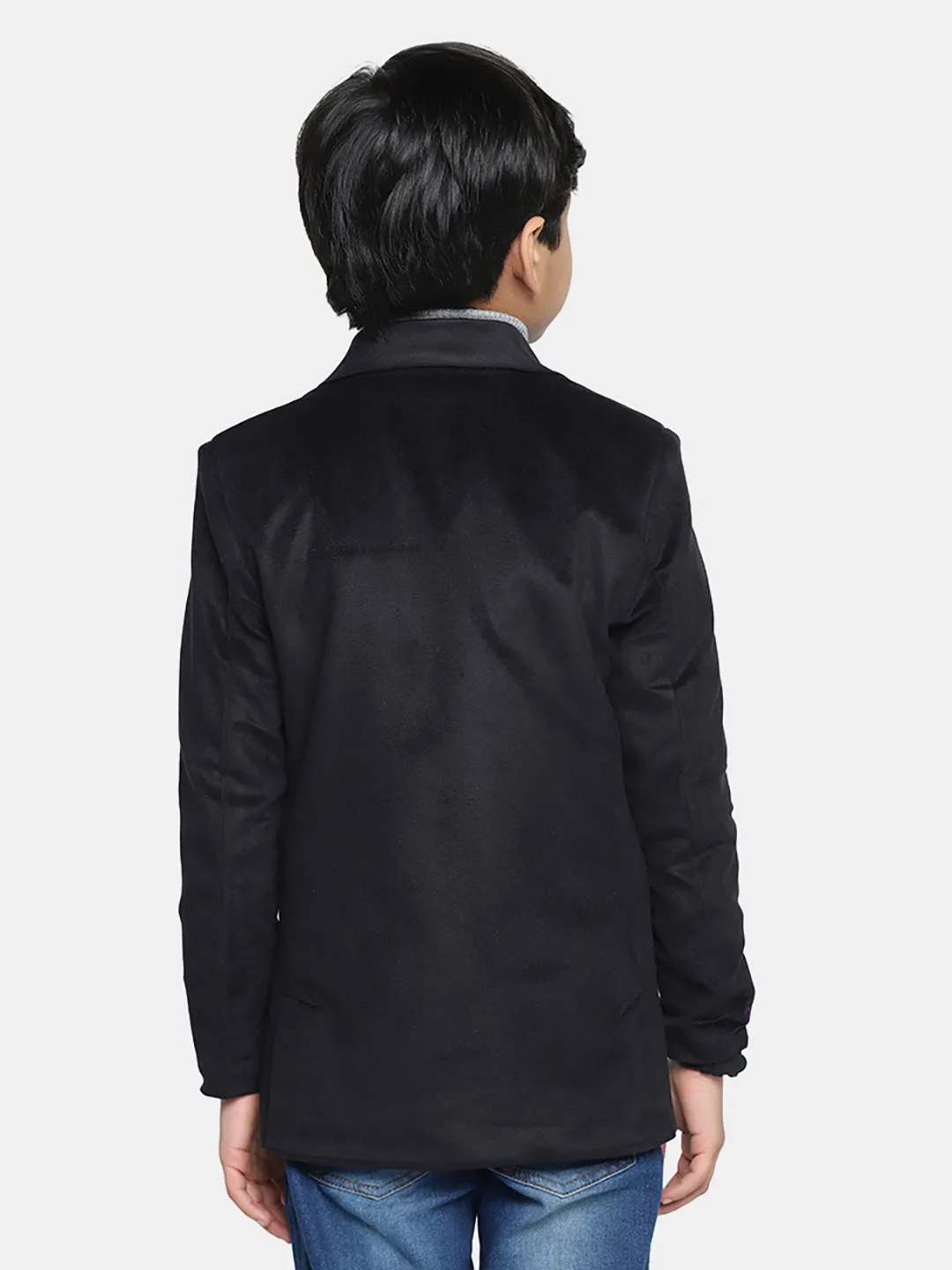 Kids Black Velvet Blazer