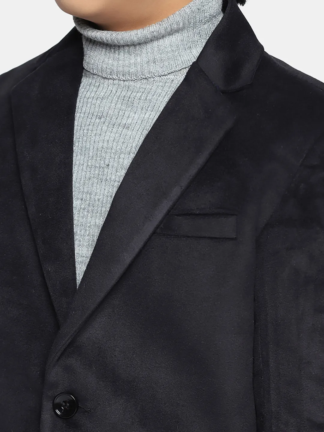 Kids Black Velvet Blazer