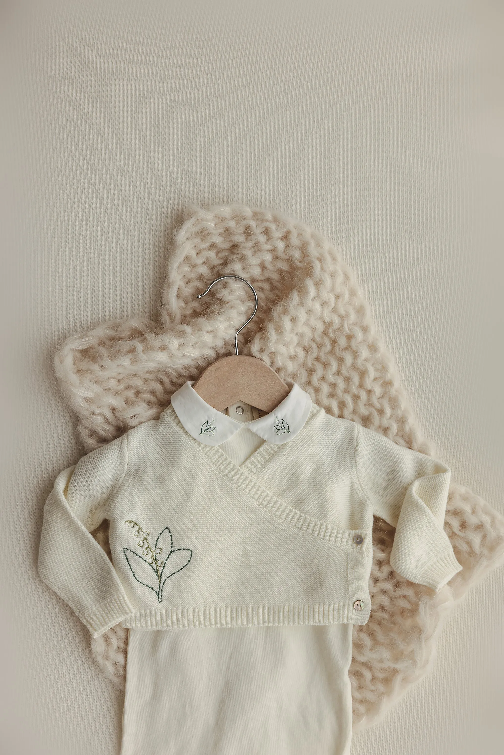 Knit Wrap Sleeveless Footie Set