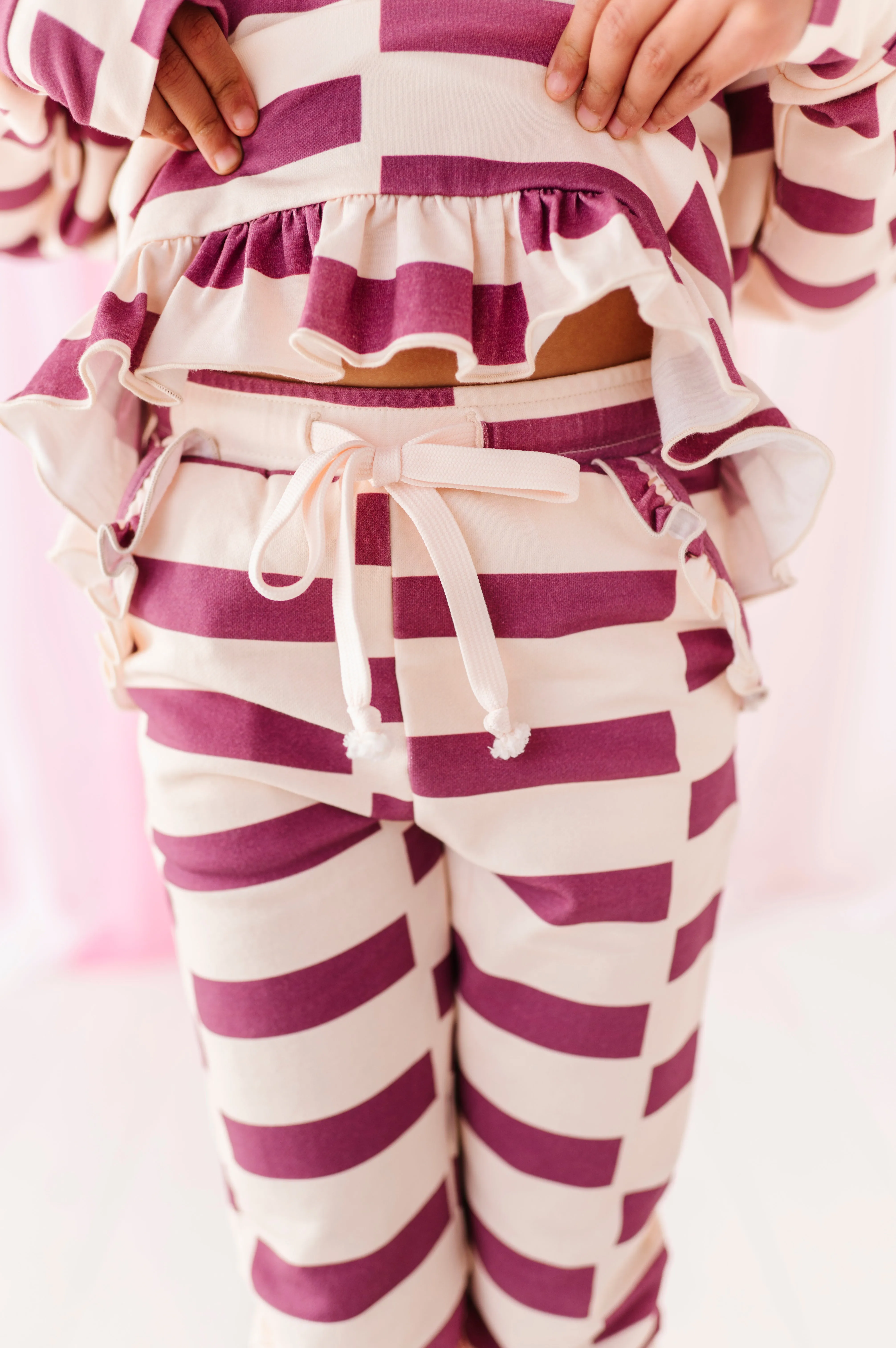 Lavender Chunky Check | Hoodie Peplum SET