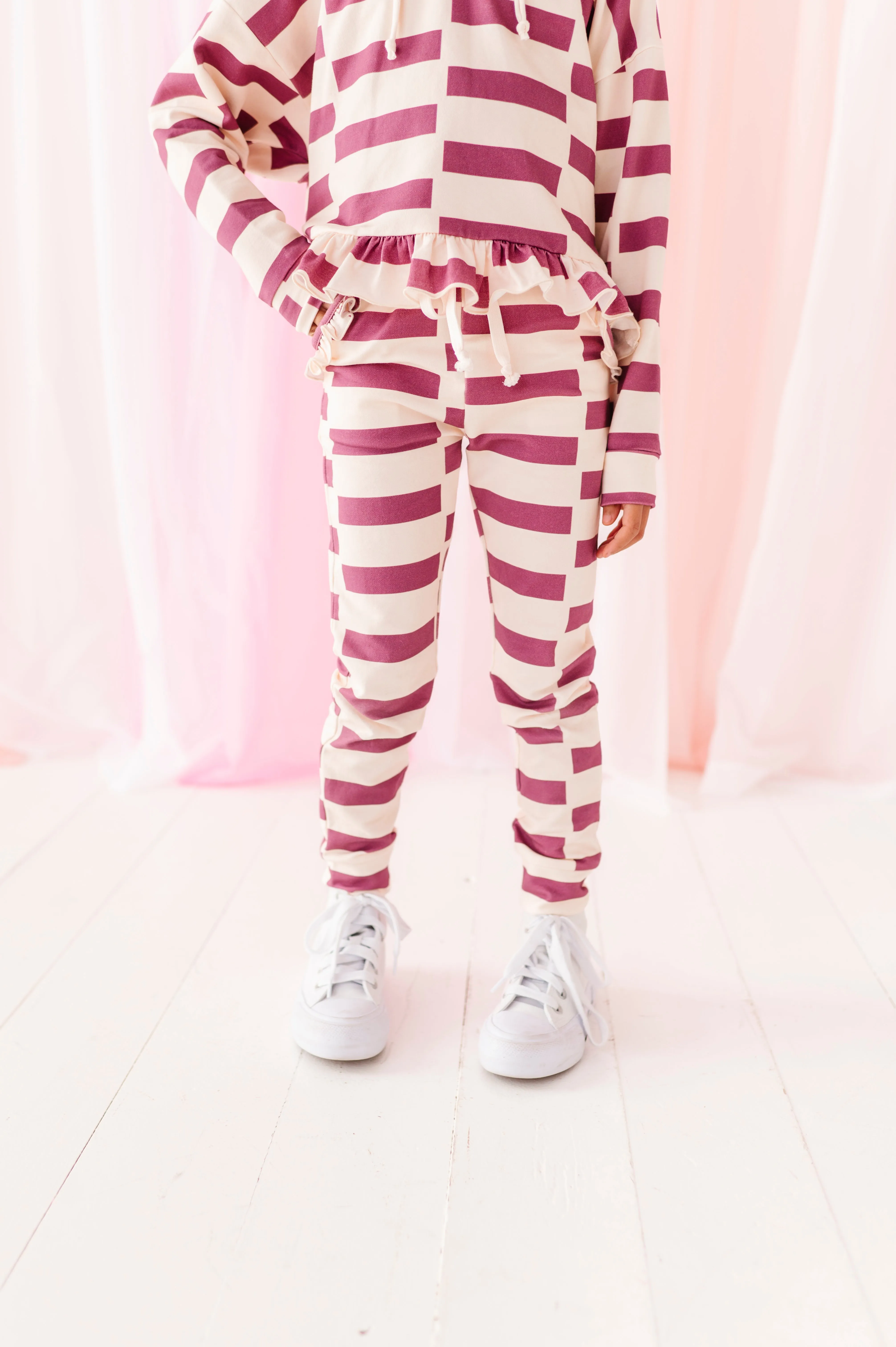 Lavender Chunky Check | Hoodie Peplum SET