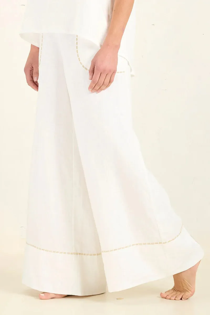 Linear Palazzo Pant - Ivory