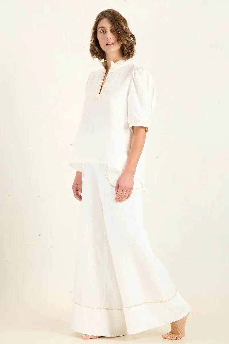 Linear Palazzo Pant - Ivory