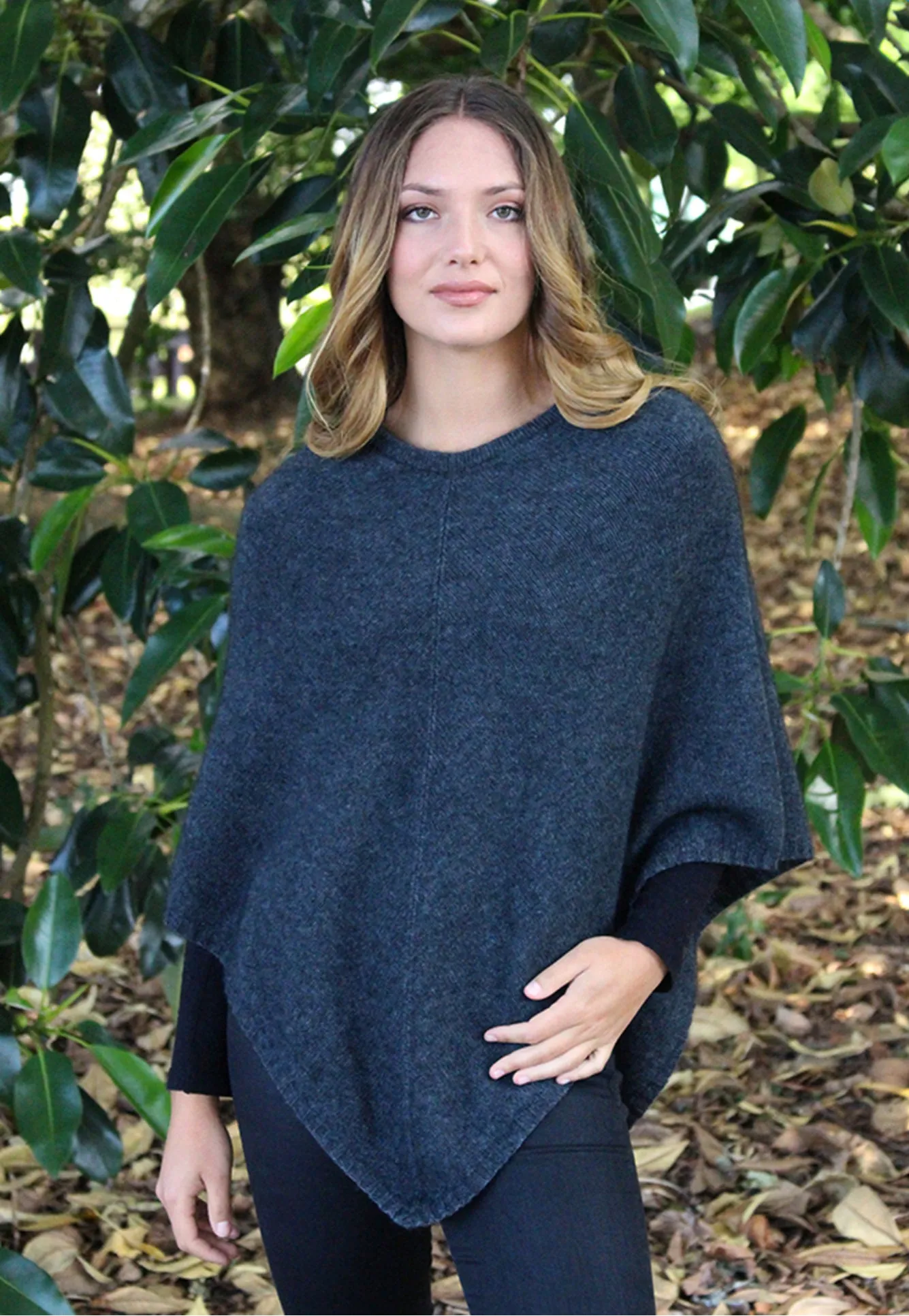Lothlorian New Zealand Possum & Merino Plain Poncho - Various Colours