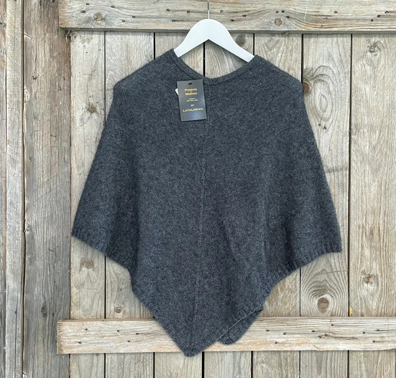 Lothlorian New Zealand Possum & Merino Plain Poncho - Various Colours