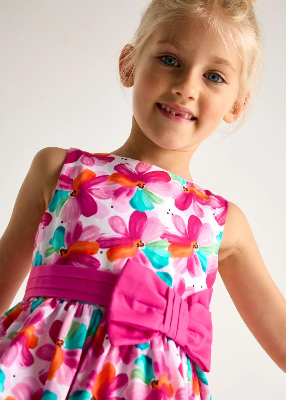 Mayoral Girls Dress 3917 Pink Floral